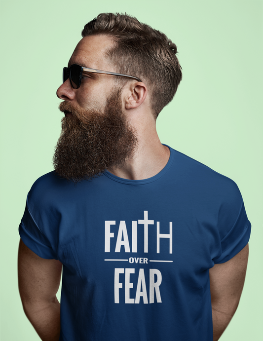 Faith Over Fear Christian T-Shirt – Bold Cross Graphic Tee