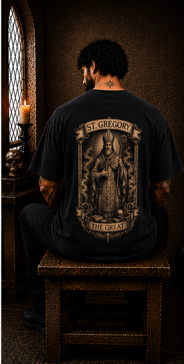 Saint Gregory the Great Oversized Catholic Streetwear T-Shirt | Saint & Stone Co