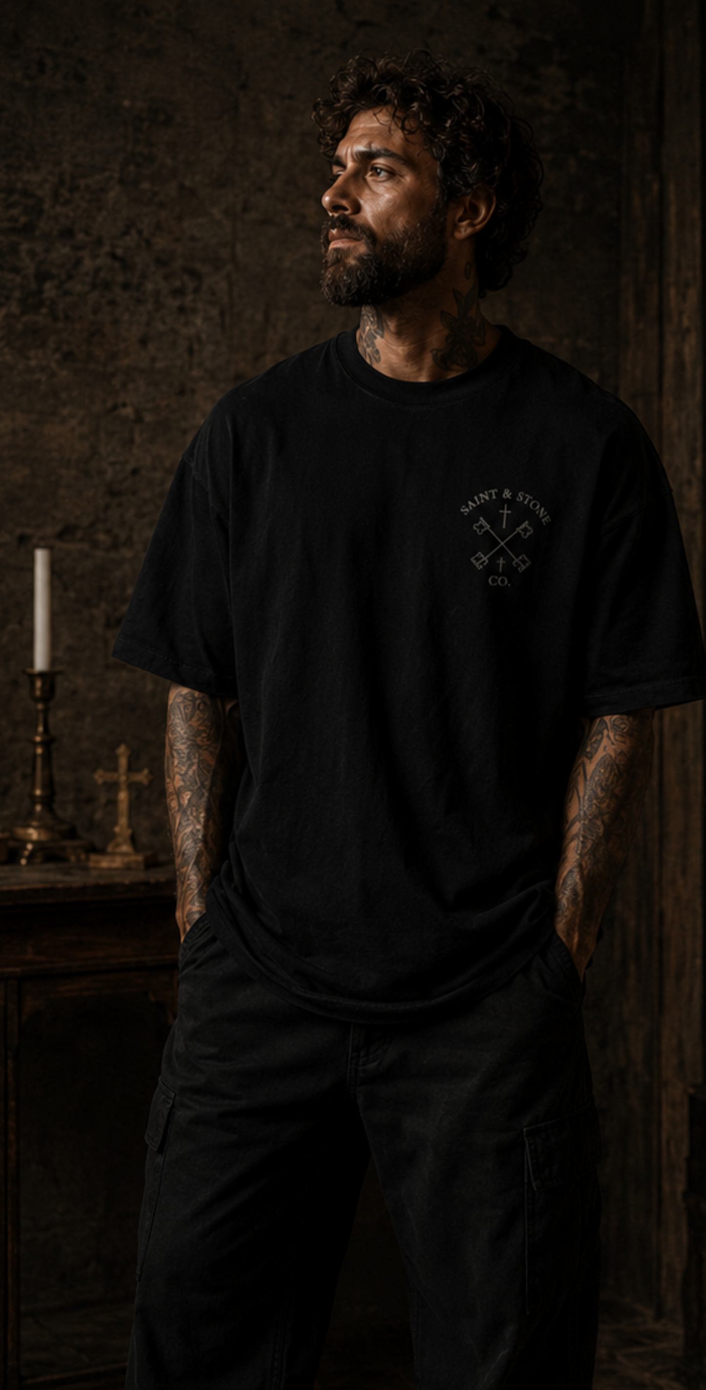 Faith Hebrews 11:1 Christian Oversized T-Shirt | Catholic Streetwear Bible Verse Graphic Tee