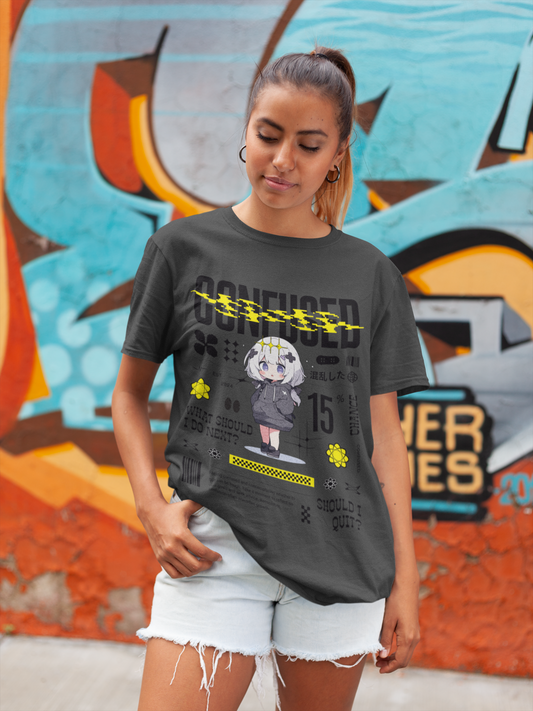 Confused Anime Graphic T-Shirt – Funny Anime Streetwear Tee