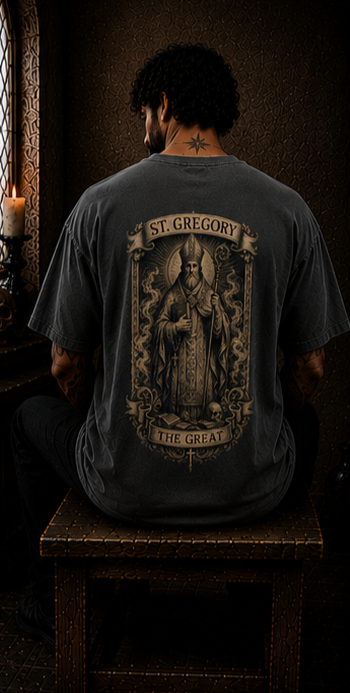 Saint Gregory the Great Oversized Catholic Streetwear T-Shirt | Saint & Stone Co