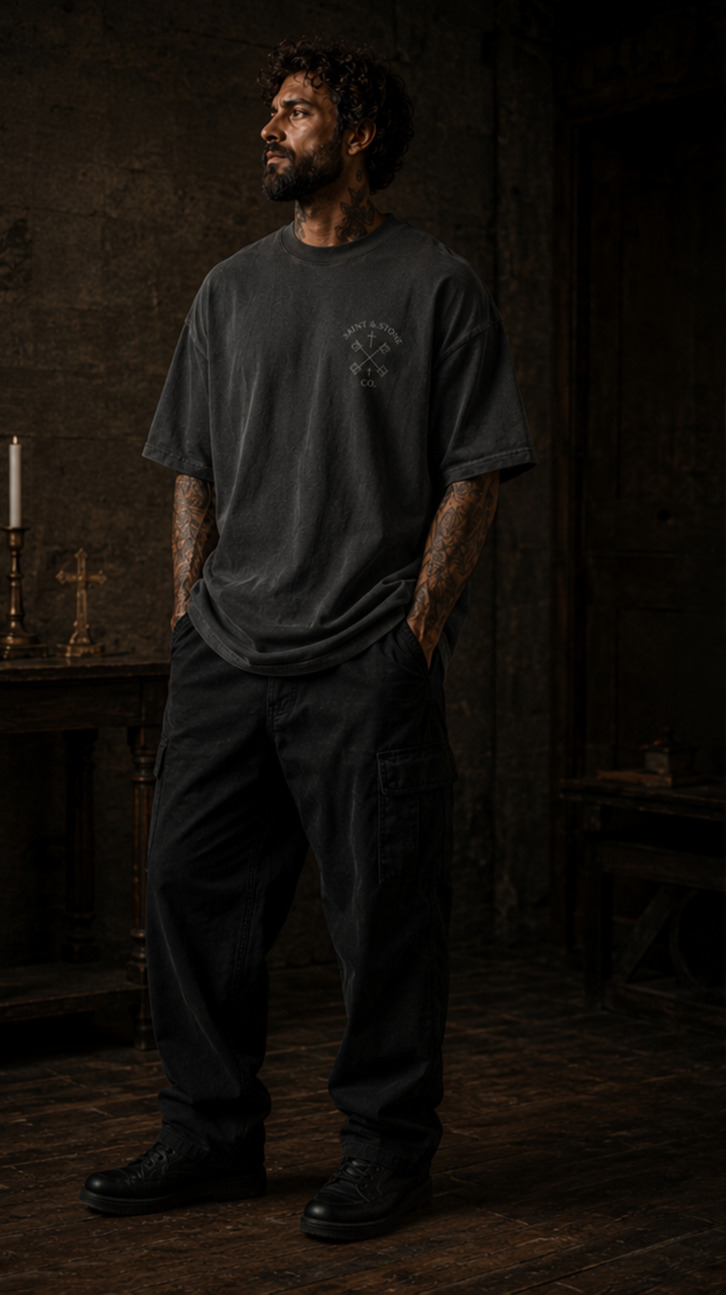 St. Michael Archangel Oversized Christian T-Shirt | Revelation 12:7 Catholic Streetwear