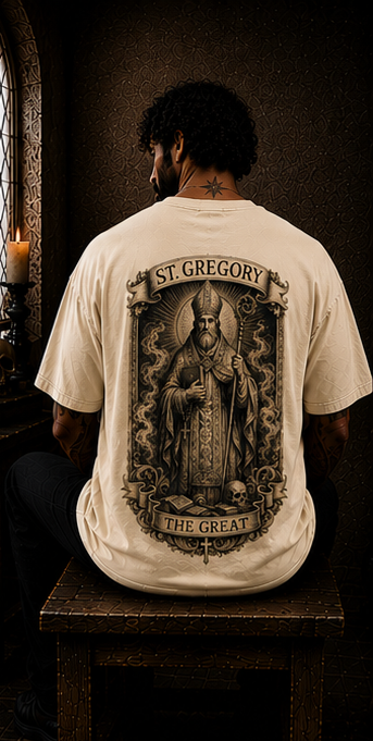 Saint Gregory the Great Oversized Catholic Streetwear T-Shirt | Saint & Stone Co