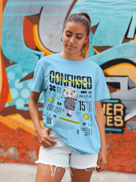 Confused Anime Graphic T-Shirt – Funny Anime Streetwear Tee