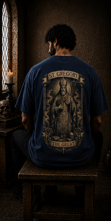 Saint Gregory the Great Oversized Catholic Streetwear T-Shirt | Saint & Stone Co