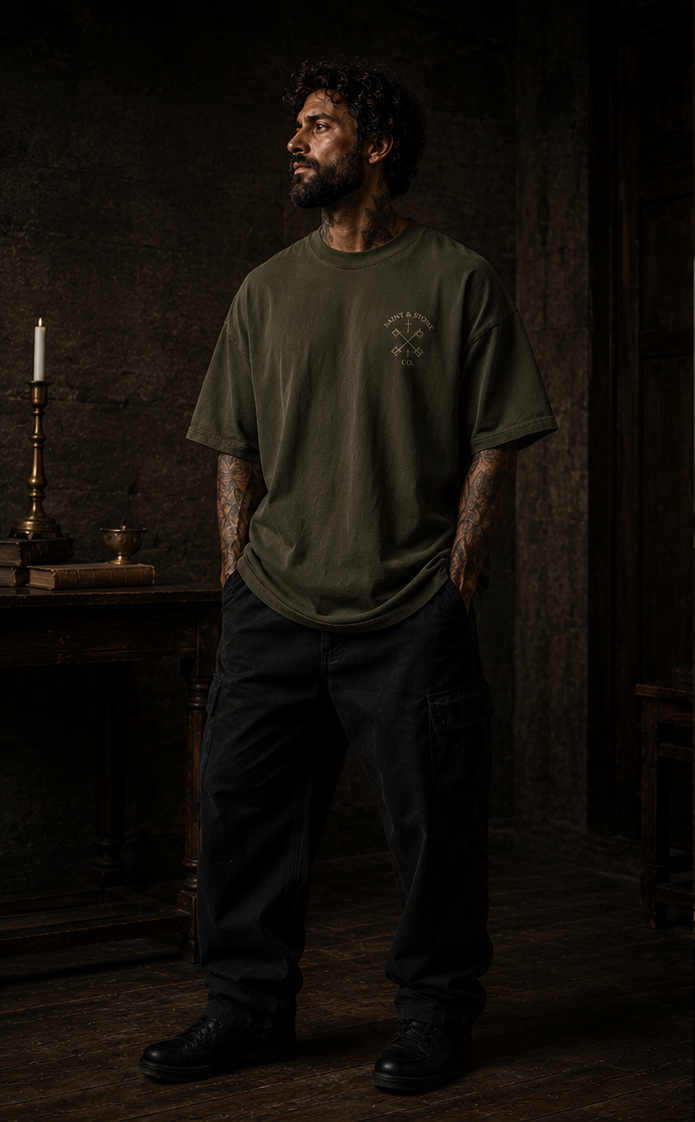 Saint Gregory the Great Oversized Catholic Streetwear T-Shirt | Saint & Stone Co