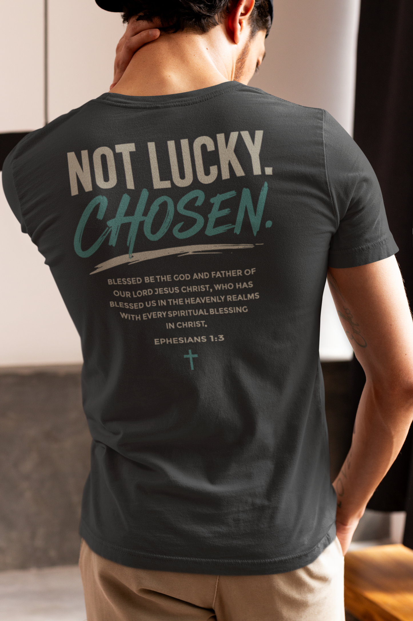 Chosen Christian Graphic T-Shirt | Not Lucky Chosen Faith-Based Streetwear Tee (Copy)