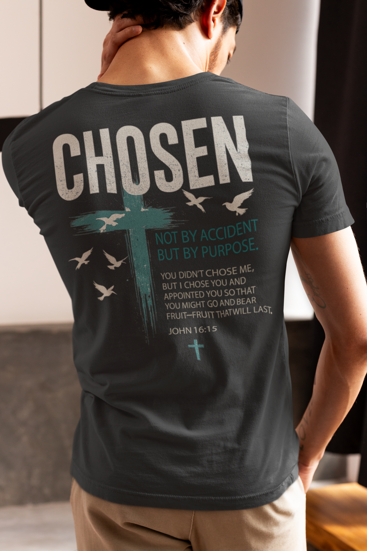 Chosen Christian Graphic T-Shirt | Not Lucky Chosen Faith-Based Streetwear Tee