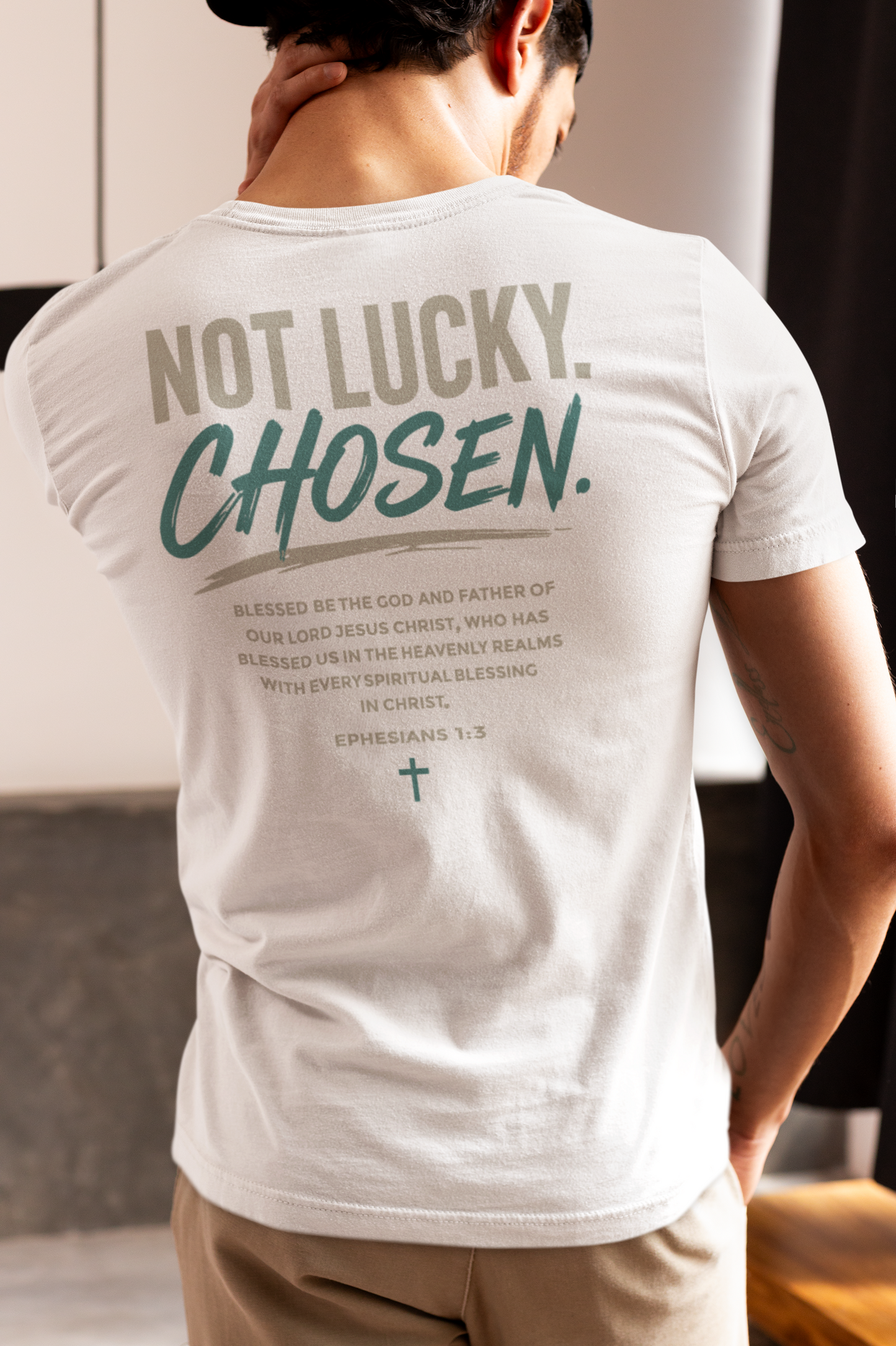 Chosen Christian Graphic T-Shirt | Not Lucky Chosen Faith-Based Streetwear Tee (Copy)
