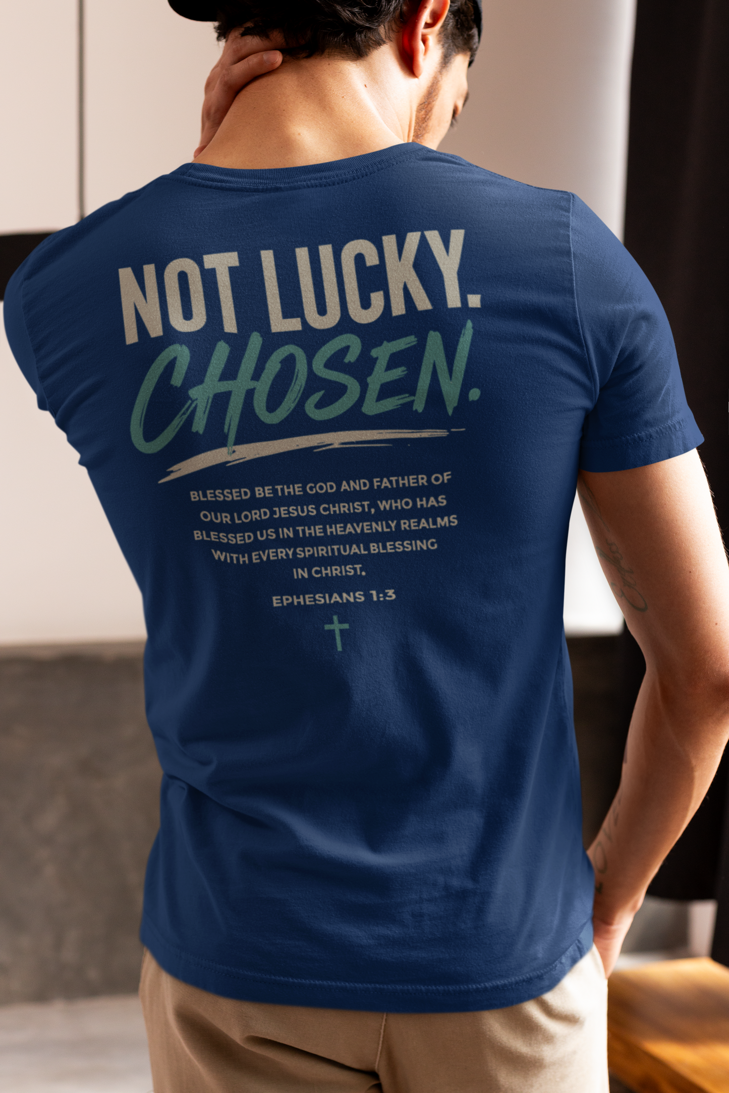 Chosen Christian Graphic T-Shirt | Not Lucky Chosen Faith-Based Streetwear Tee (Copy)