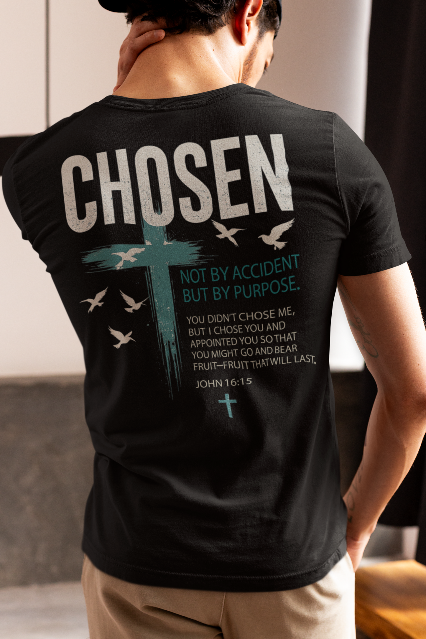 Chosen Christian Graphic T-Shirt | Not Lucky Chosen Faith-Based Streetwear Tee