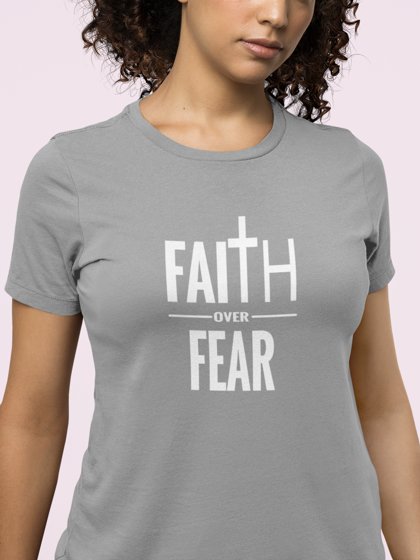 Faith Over Fear Christian T-Shirt – Bold Cross Graphic Tee (Copy)