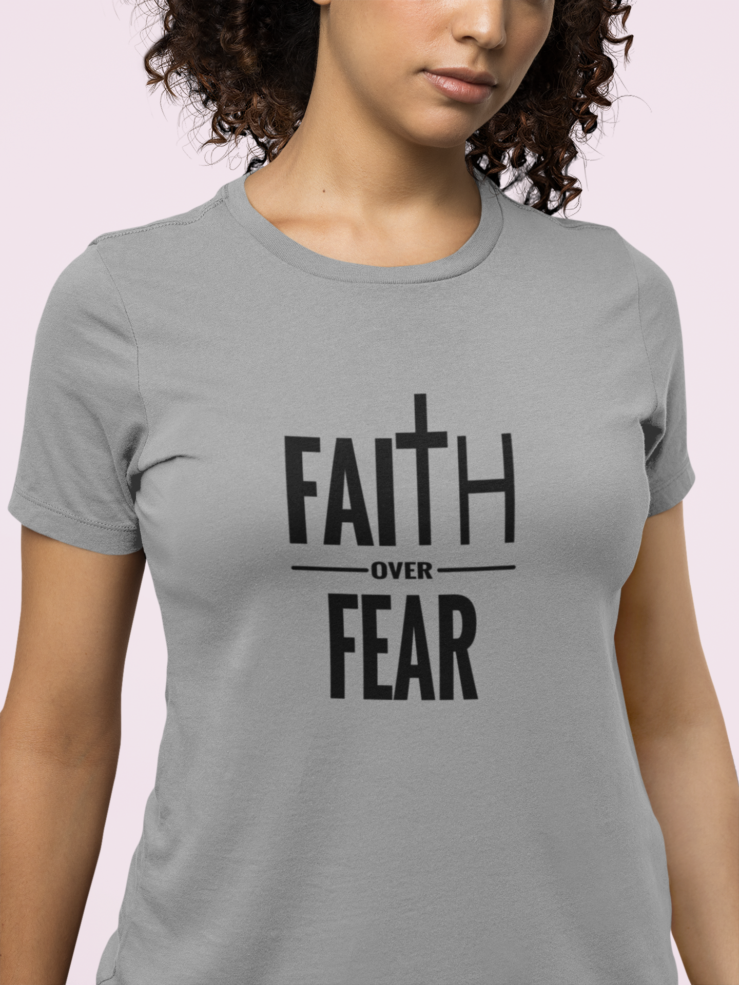 Faith Over Fear Christian T-Shirt – Bold Cross Graphic Tee (Copy)