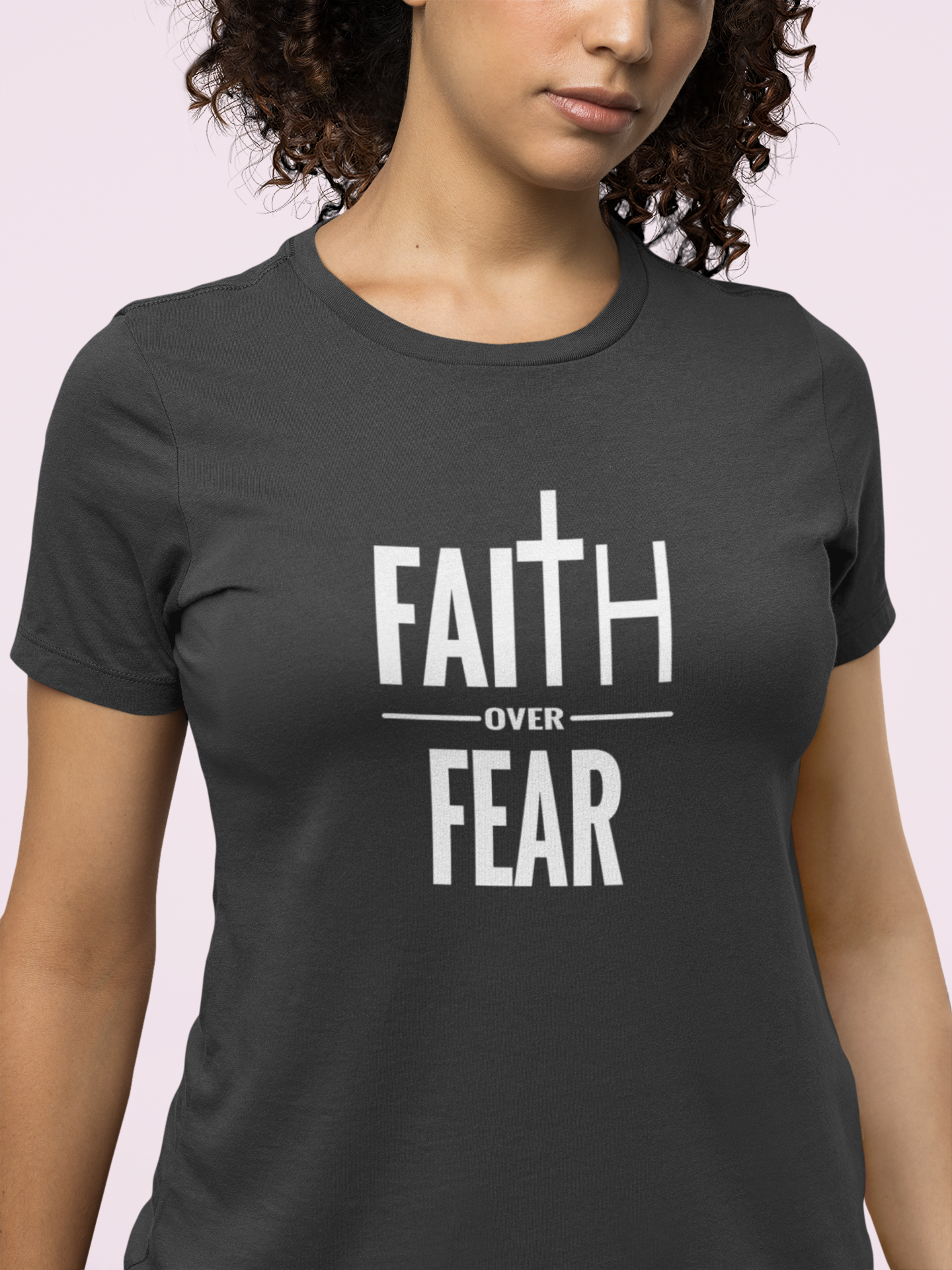 Faith Over Fear Christian T-Shirt – Bold Cross Graphic Tee (Copy)