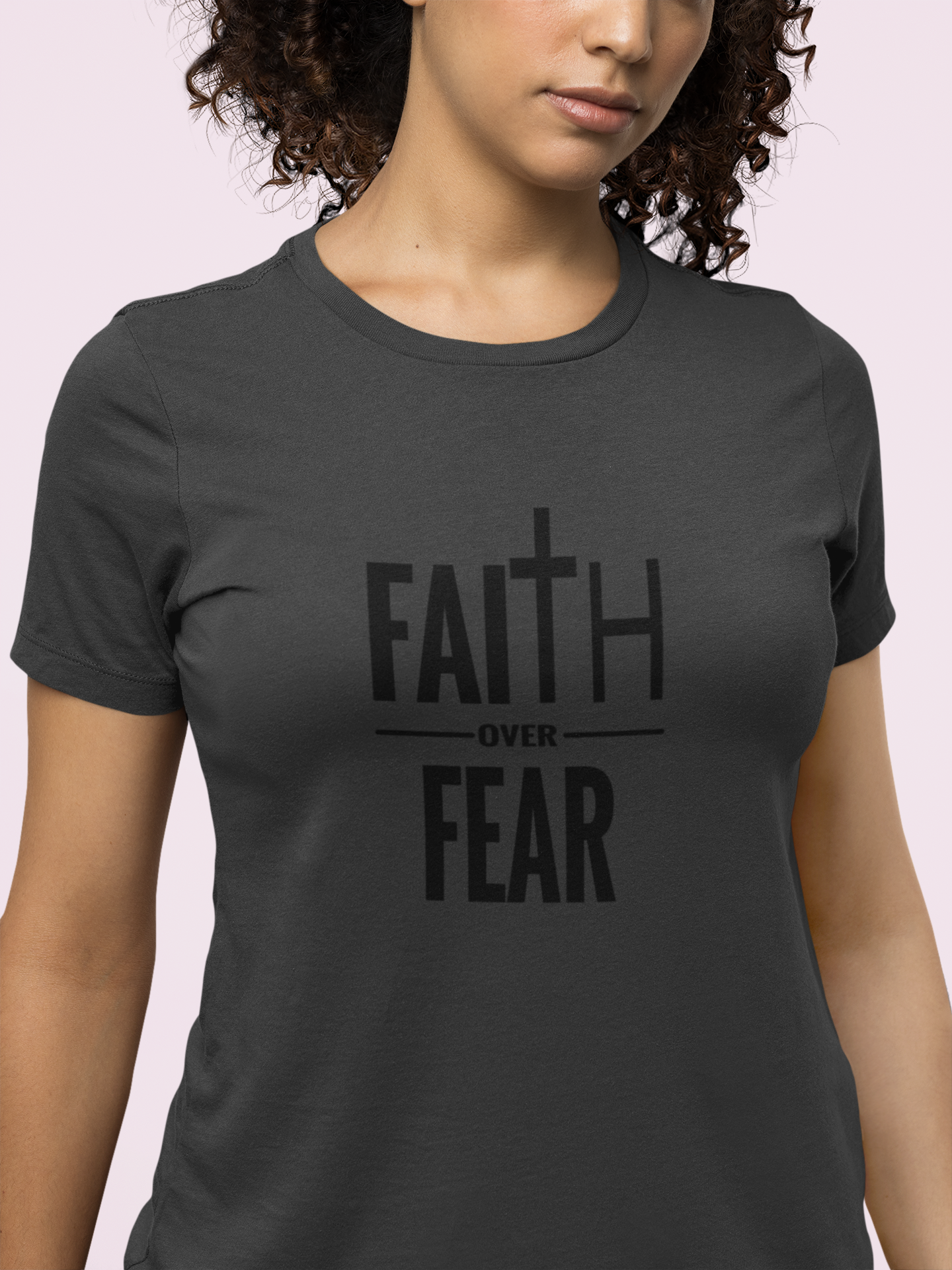 Faith Over Fear Christian T-Shirt – Bold Cross Graphic Tee (Copy)