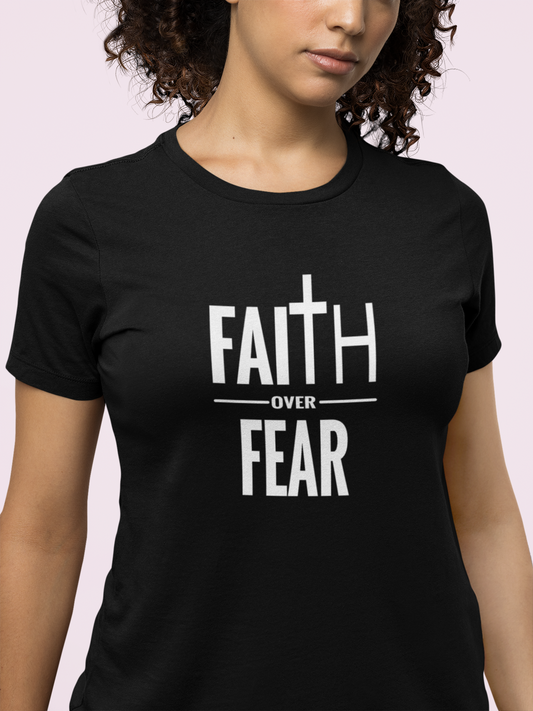 Faith Over Fear Christian T-Shirt – Bold Cross Graphic Tee (Copy)