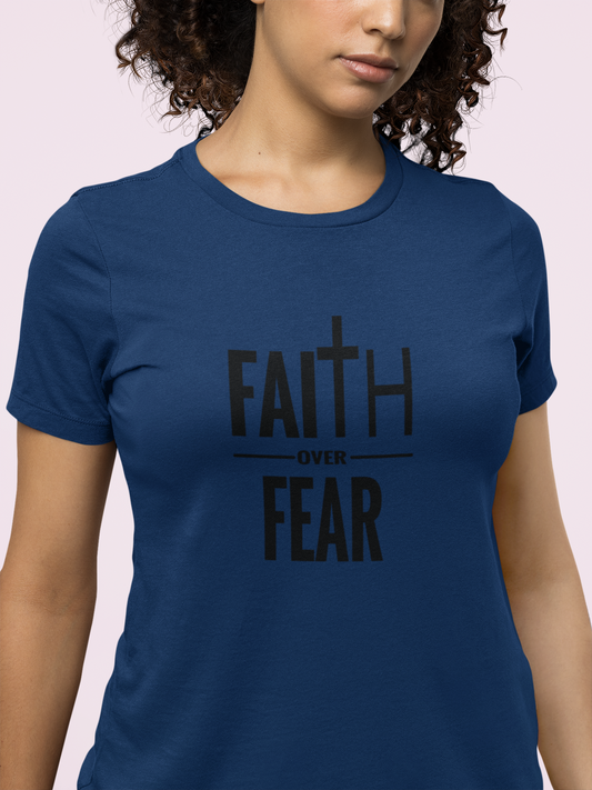 Faith Over Fear Christian T-Shirt – Bold Cross Graphic Tee (Copy)