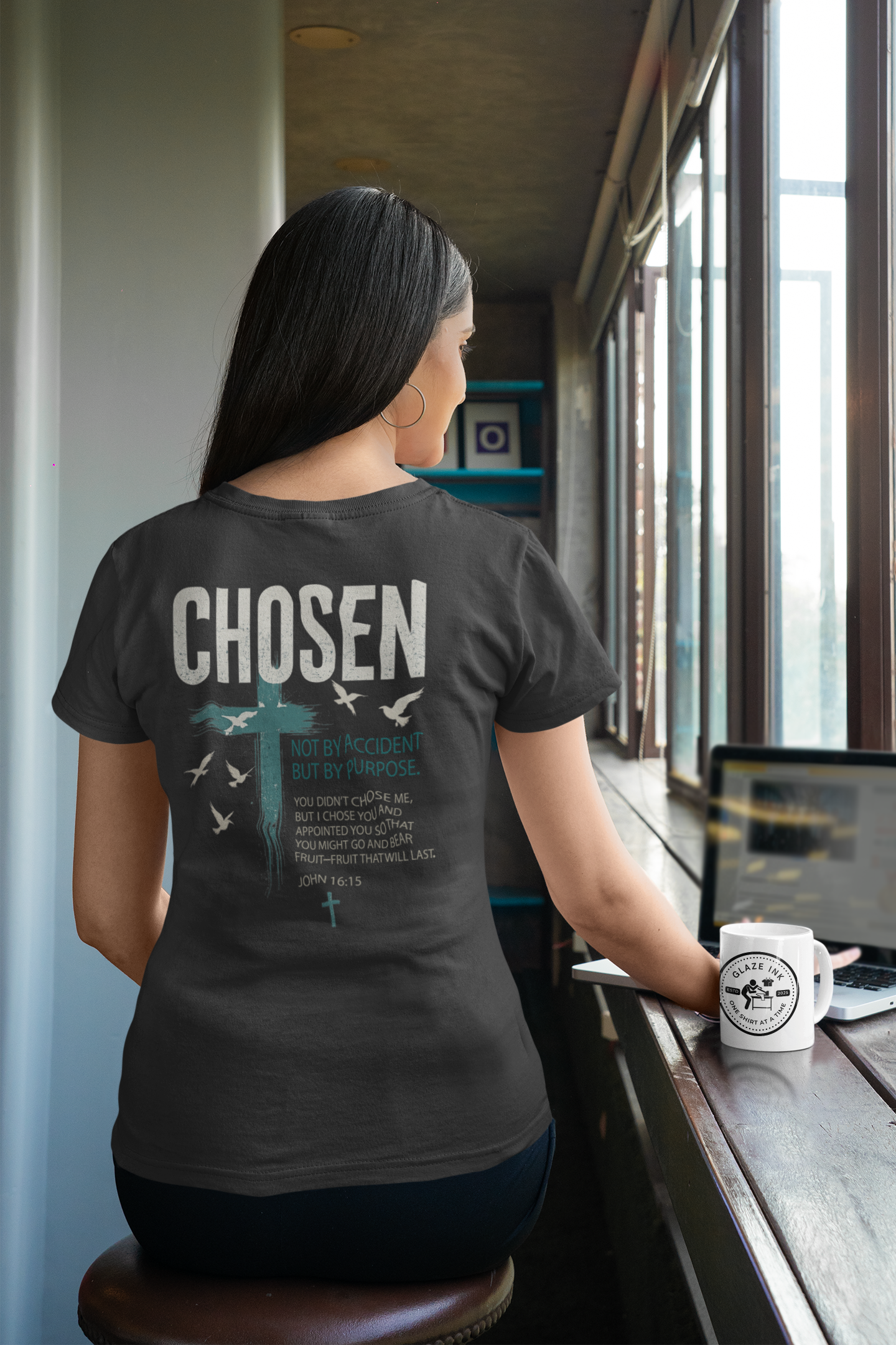 Chosen Christian Graphic T-Shirt | Not Lucky Chosen Faith-Based Streetwear Tee