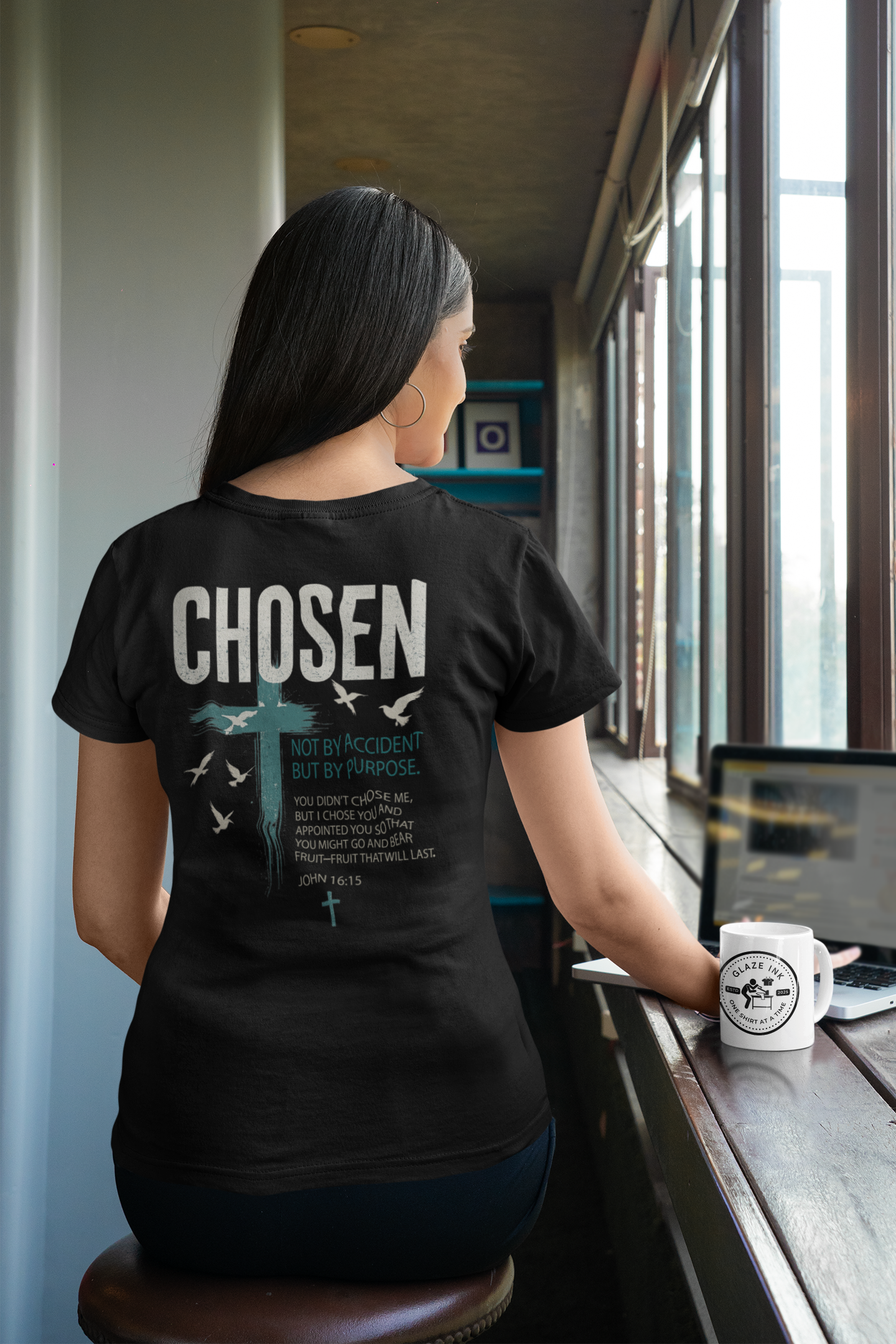Chosen Christian Graphic T-Shirt | Not Lucky Chosen Faith-Based Streetwear Tee