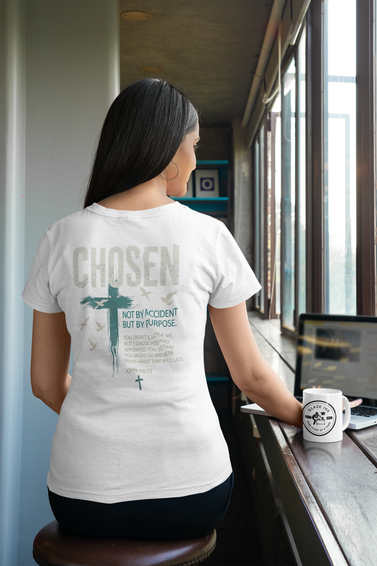 Chosen Christian Graphic T-Shirt | Not Lucky Chosen Faith-Based Streetwear Tee