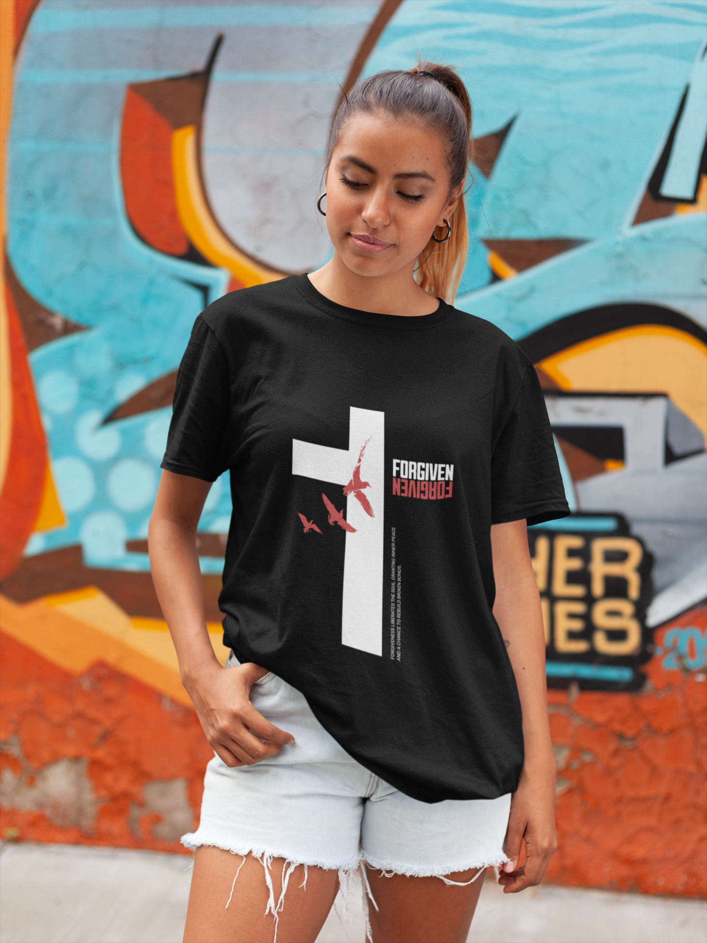 Forgiven Christian T-Shirt – Minimalist Faith Graphic Tee