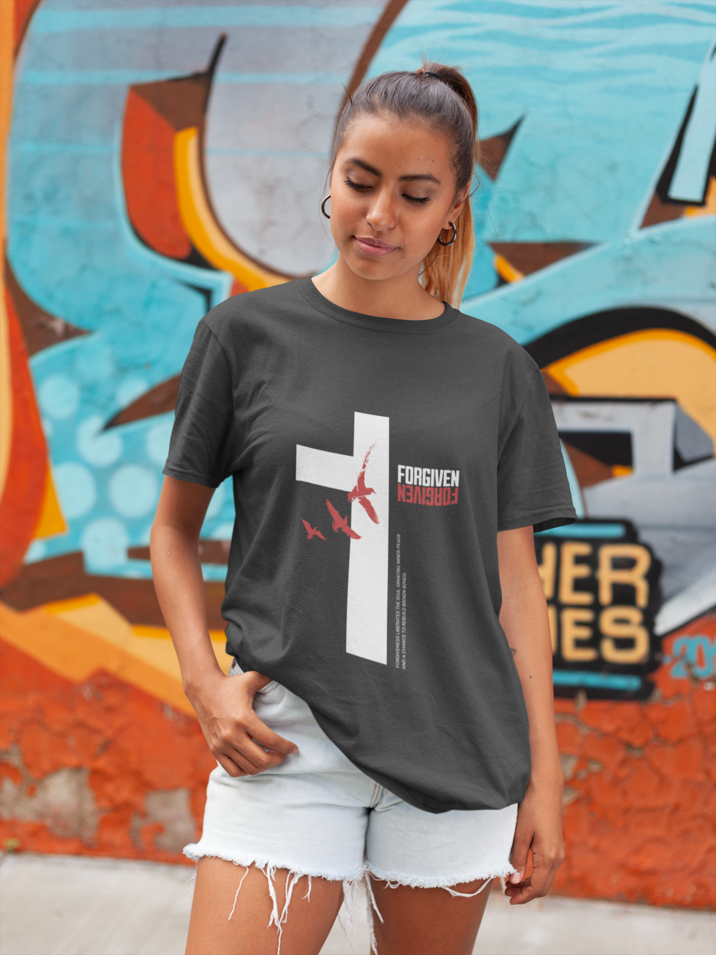 Forgiven Christian T-Shirt – Minimalist Faith Graphic Tee