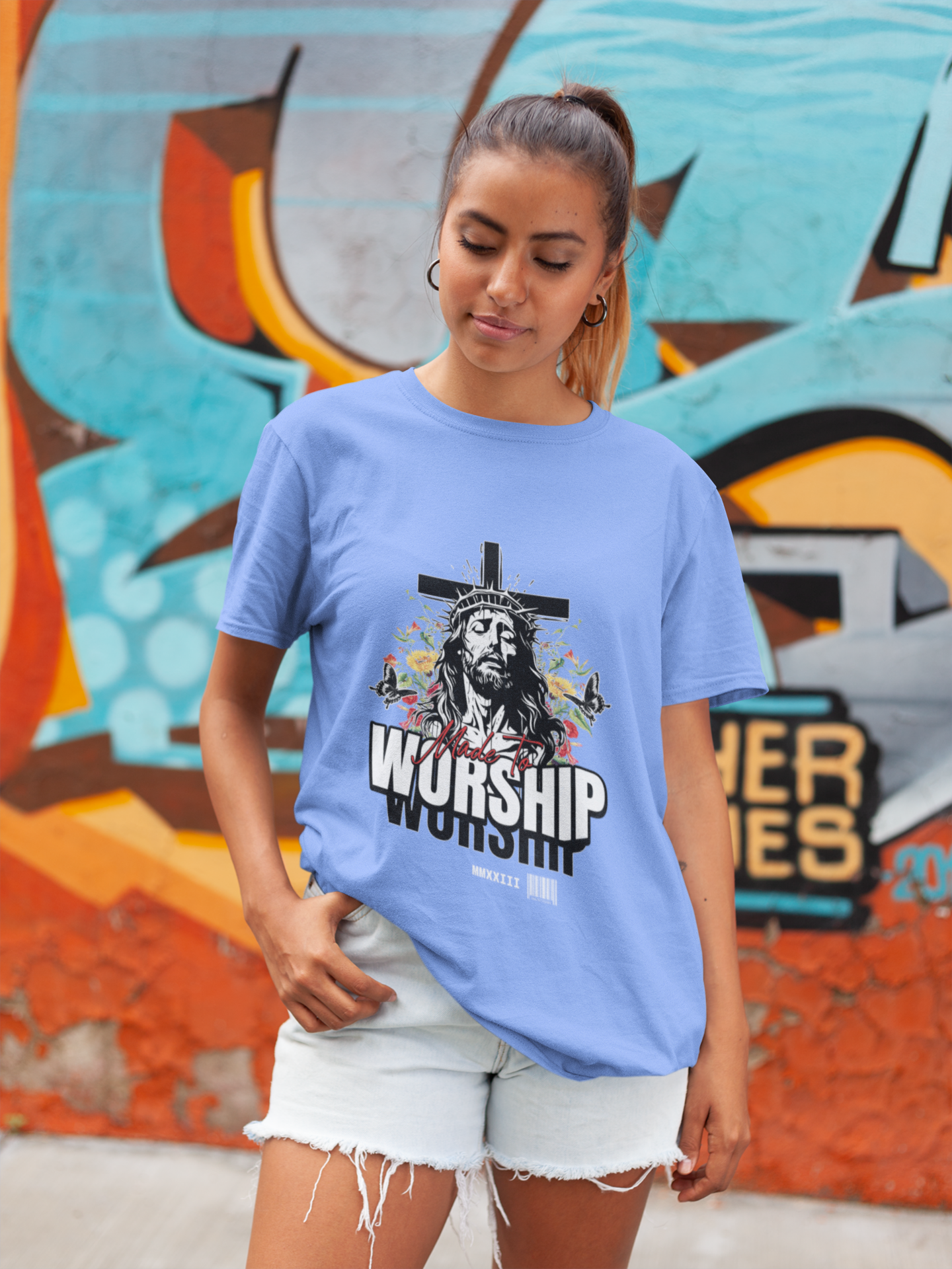 Worship Christian T-Shirt – Praise God Faith Streetwear Tee