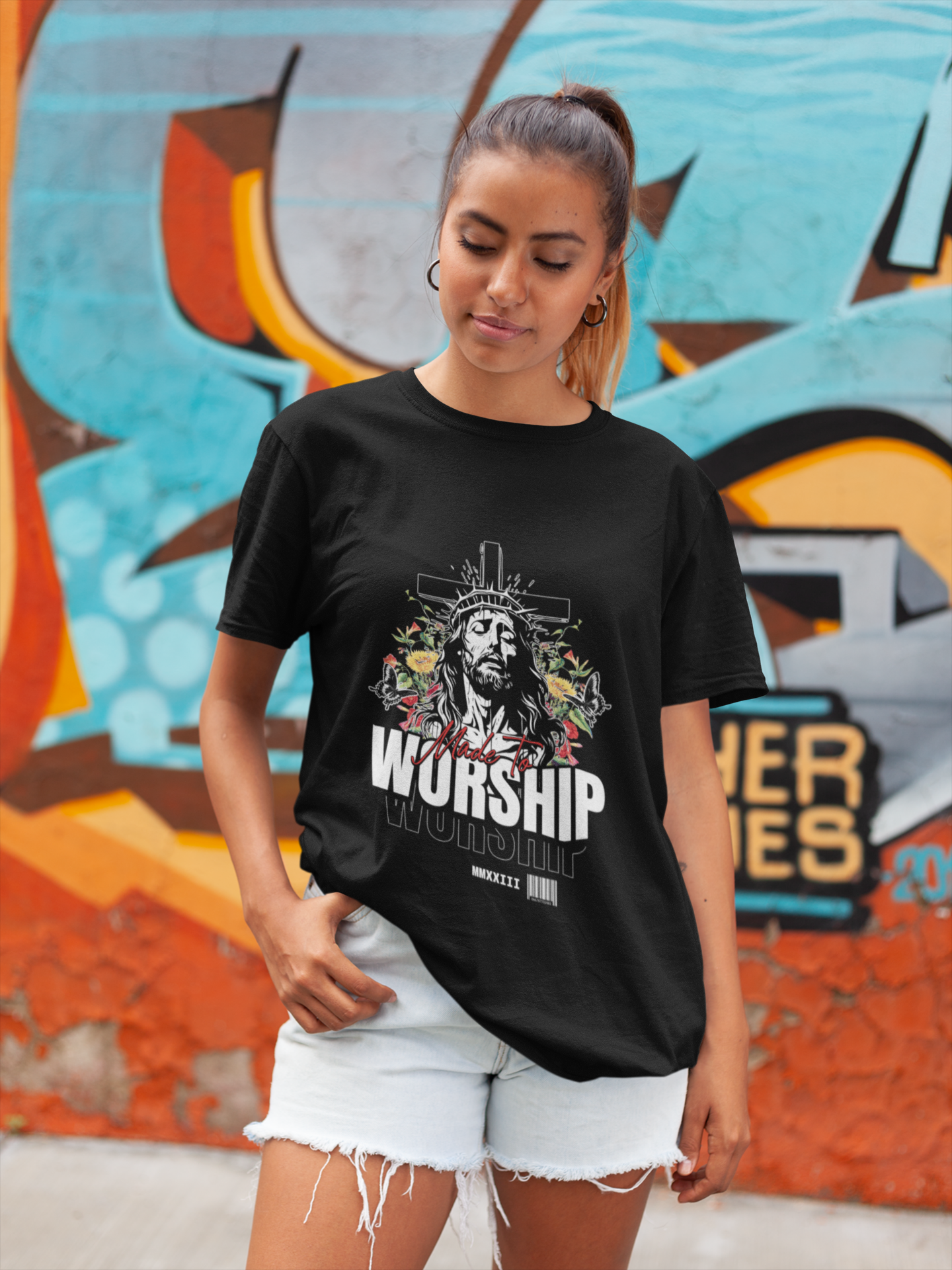 Worship Christian T-Shirt – Praise God Faith Streetwear Tee