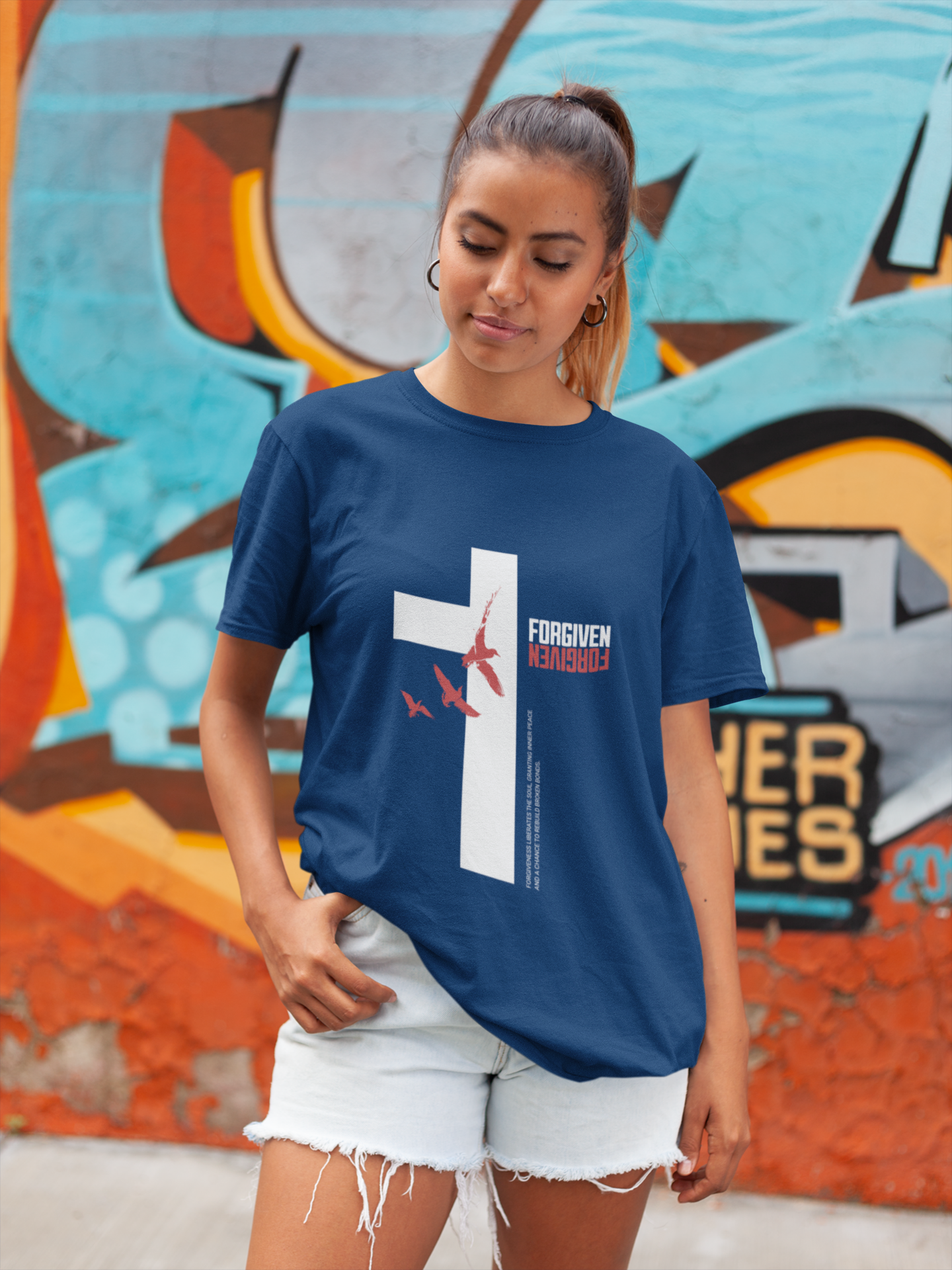Forgiven Christian T-Shirt – Minimalist Faith Graphic Tee