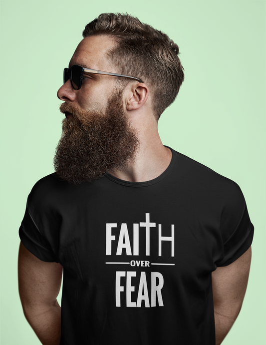 Faith Over Fear Christian T-Shirt – Bold Cross Graphic Tee