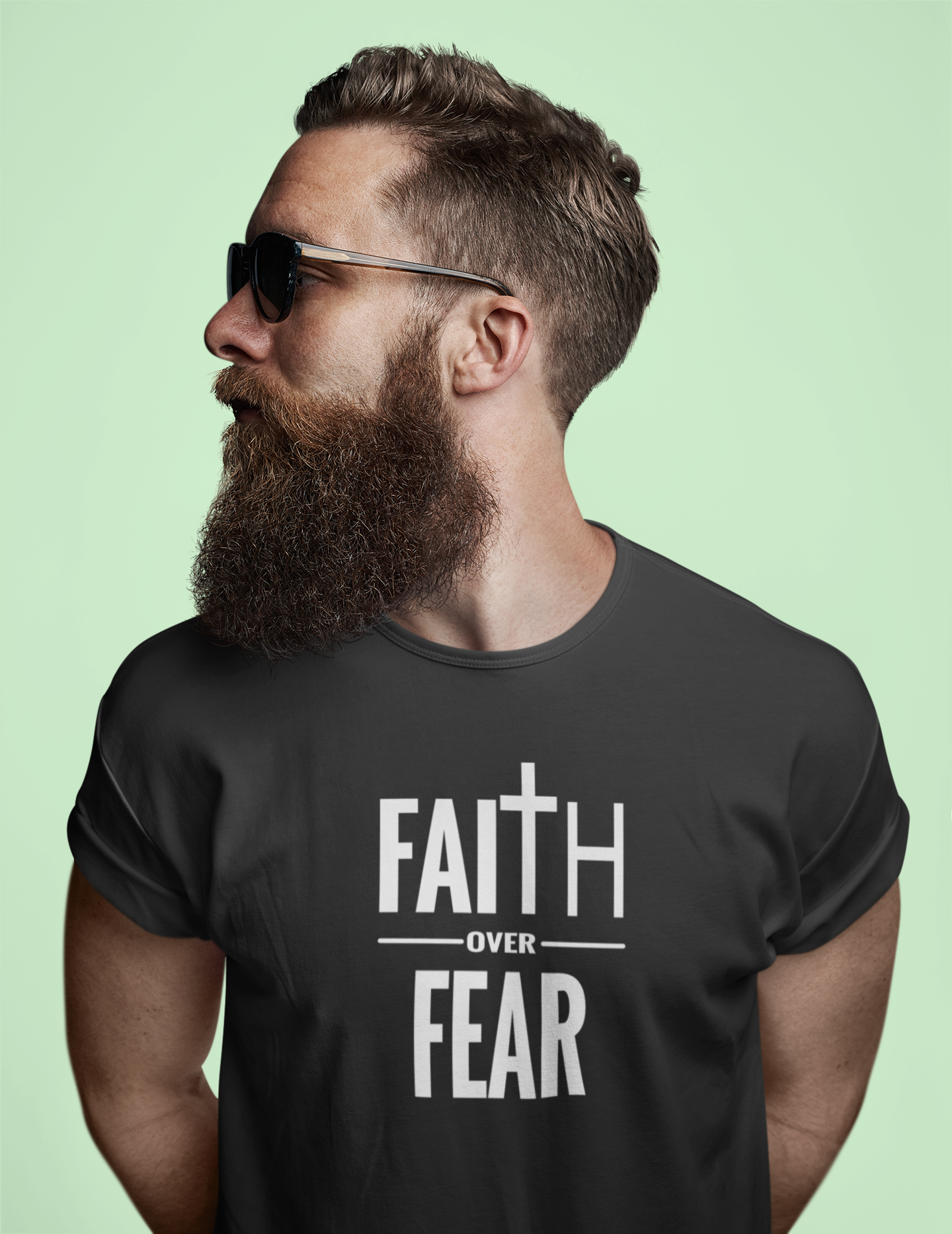 Faith Over Fear Christian T-Shirt – Bold Cross Graphic Tee
