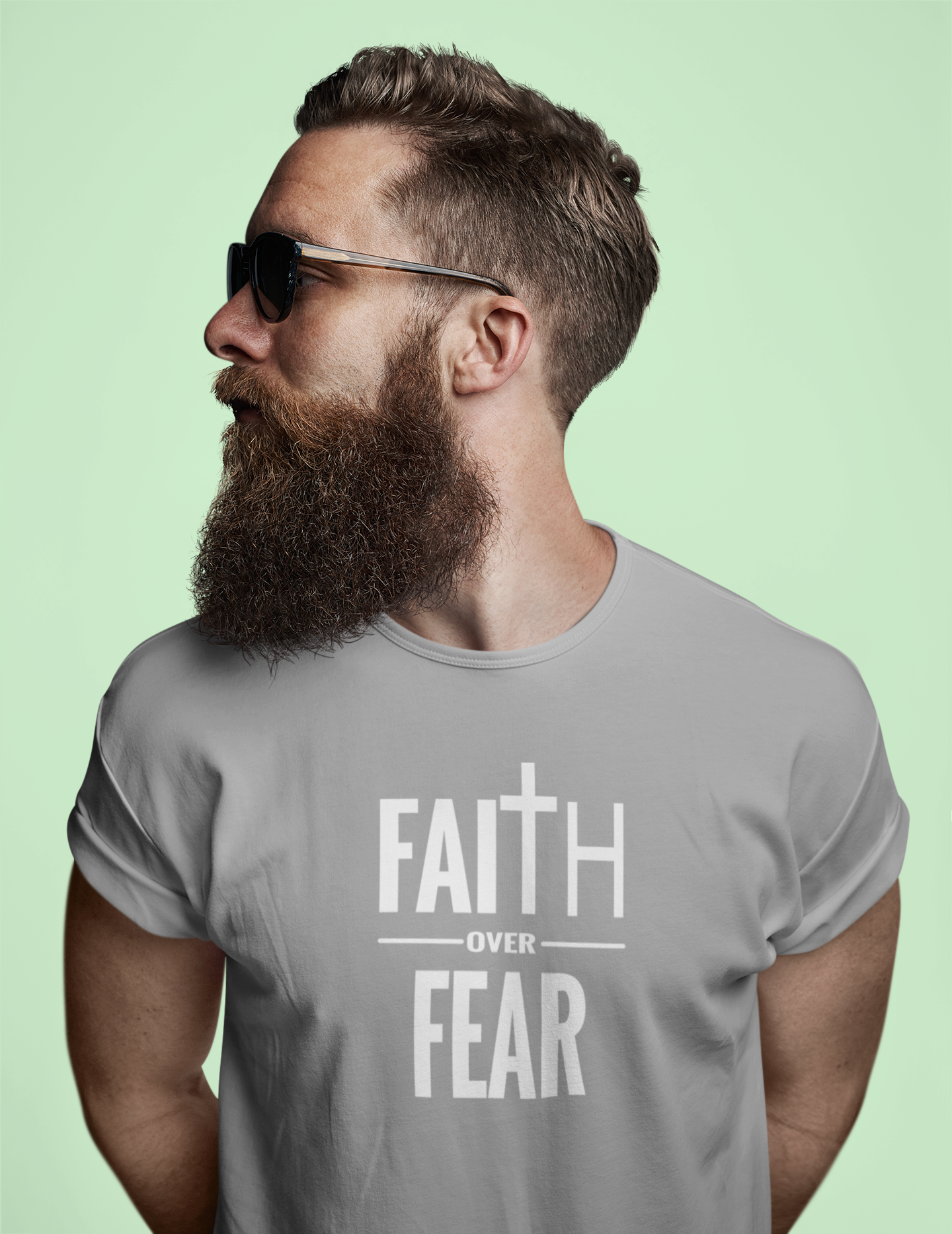 Faith Over Fear Christian T-Shirt – Bold Cross Graphic Tee