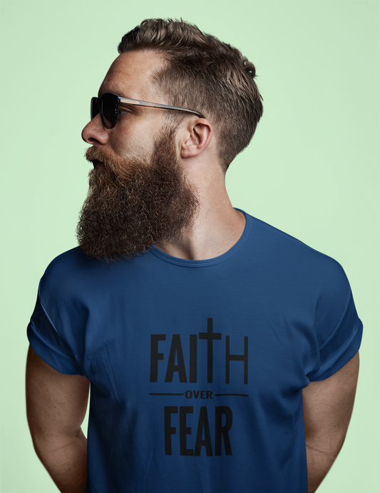 Faith Over Fear Christian T-Shirt – Bold Cross Graphic Tee