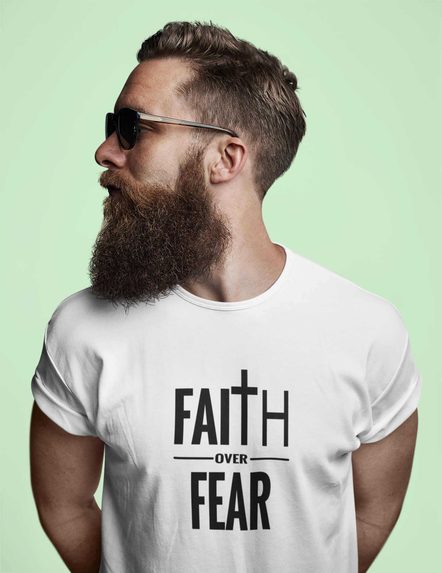 Faith Over Fear Christian T-Shirt – Bold Cross Graphic Tee