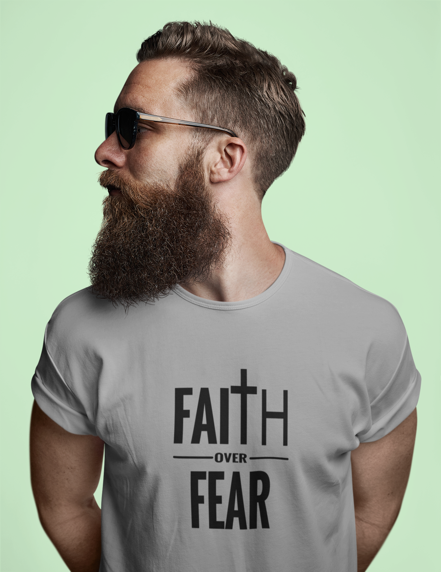 Faith Over Fear Christian T-Shirt – Bold Cross Graphic Tee