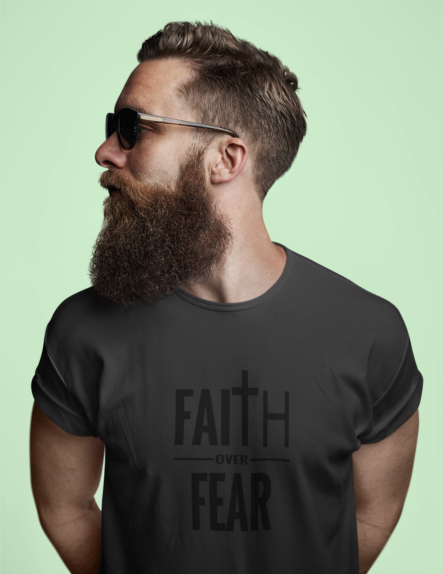 Faith Over Fear Christian T-Shirt – Bold Cross Graphic Tee