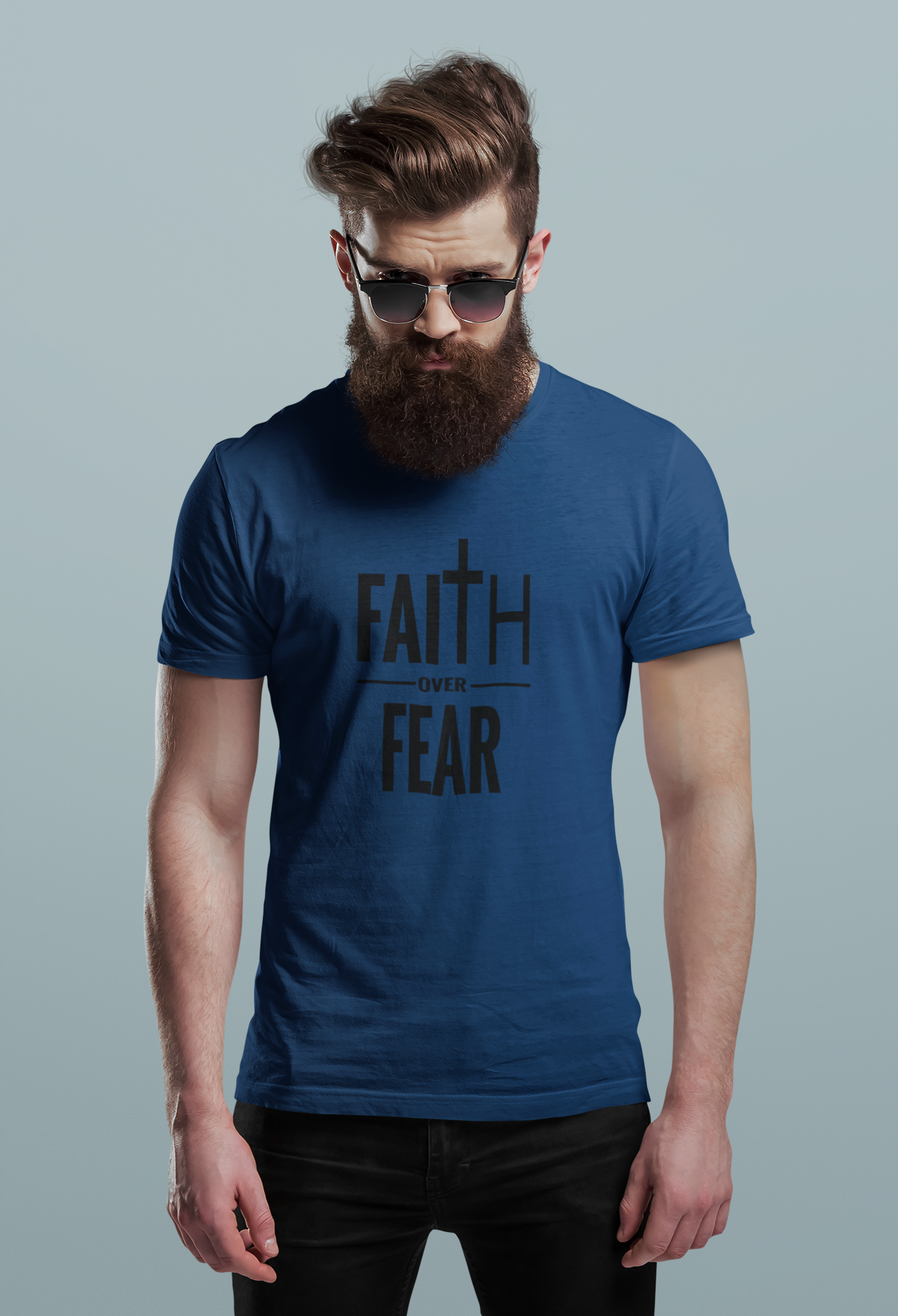 Faith Over Fear Christian T-Shirt – Bold Cross Graphic Tee