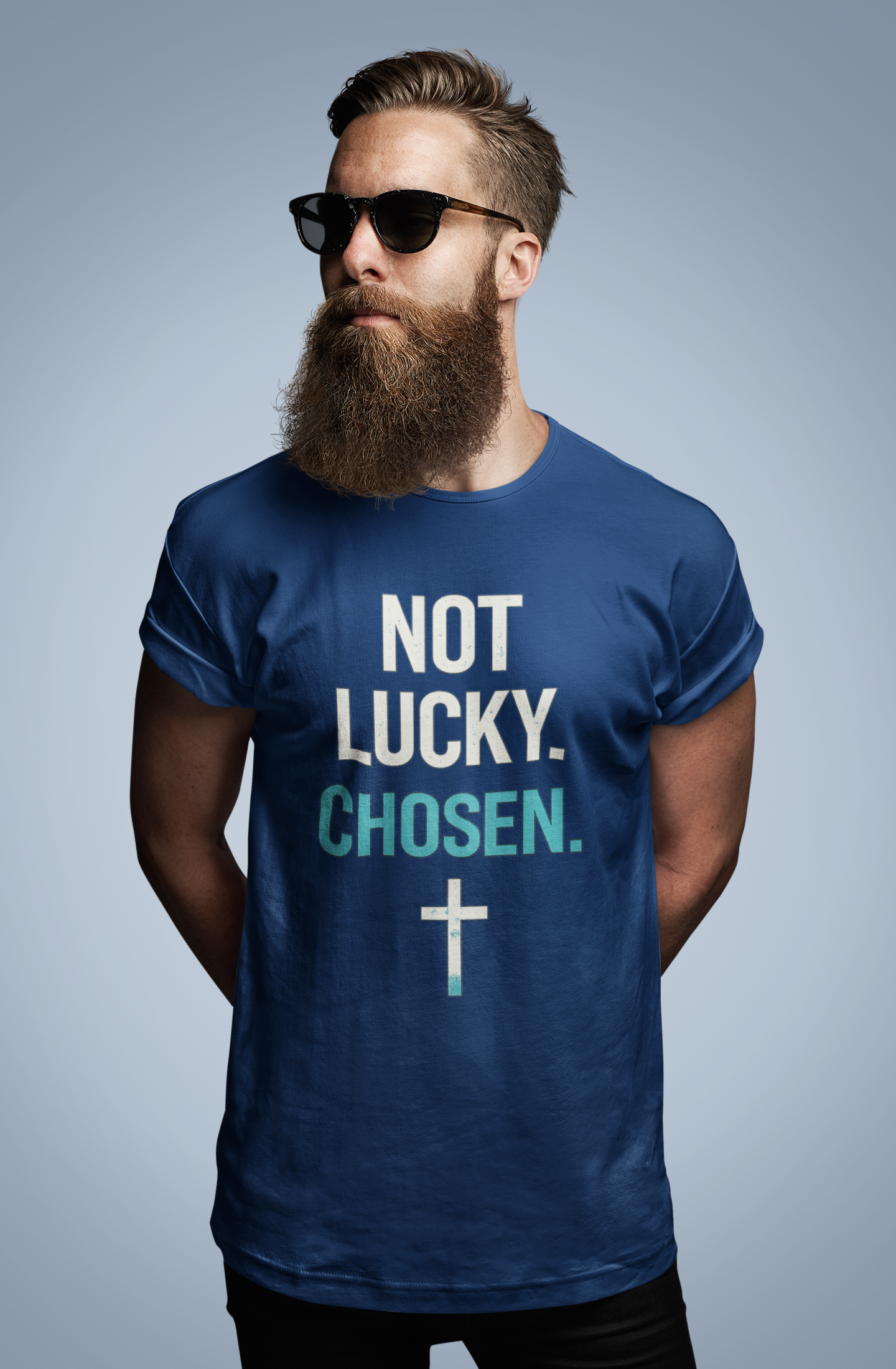 Chosen Christian Graphic T-Shirt | Not Lucky Chosen Faith-Based Streetwear Tee