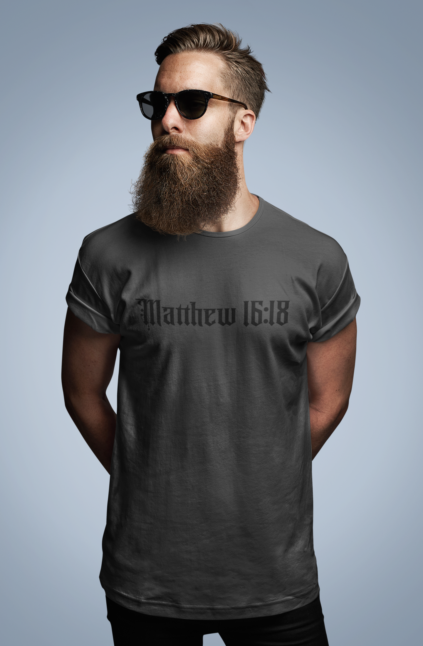 Matthew 16:18 Christian Graphic T-Shirt | One True Church Catholic Streetwear Tee (Black)