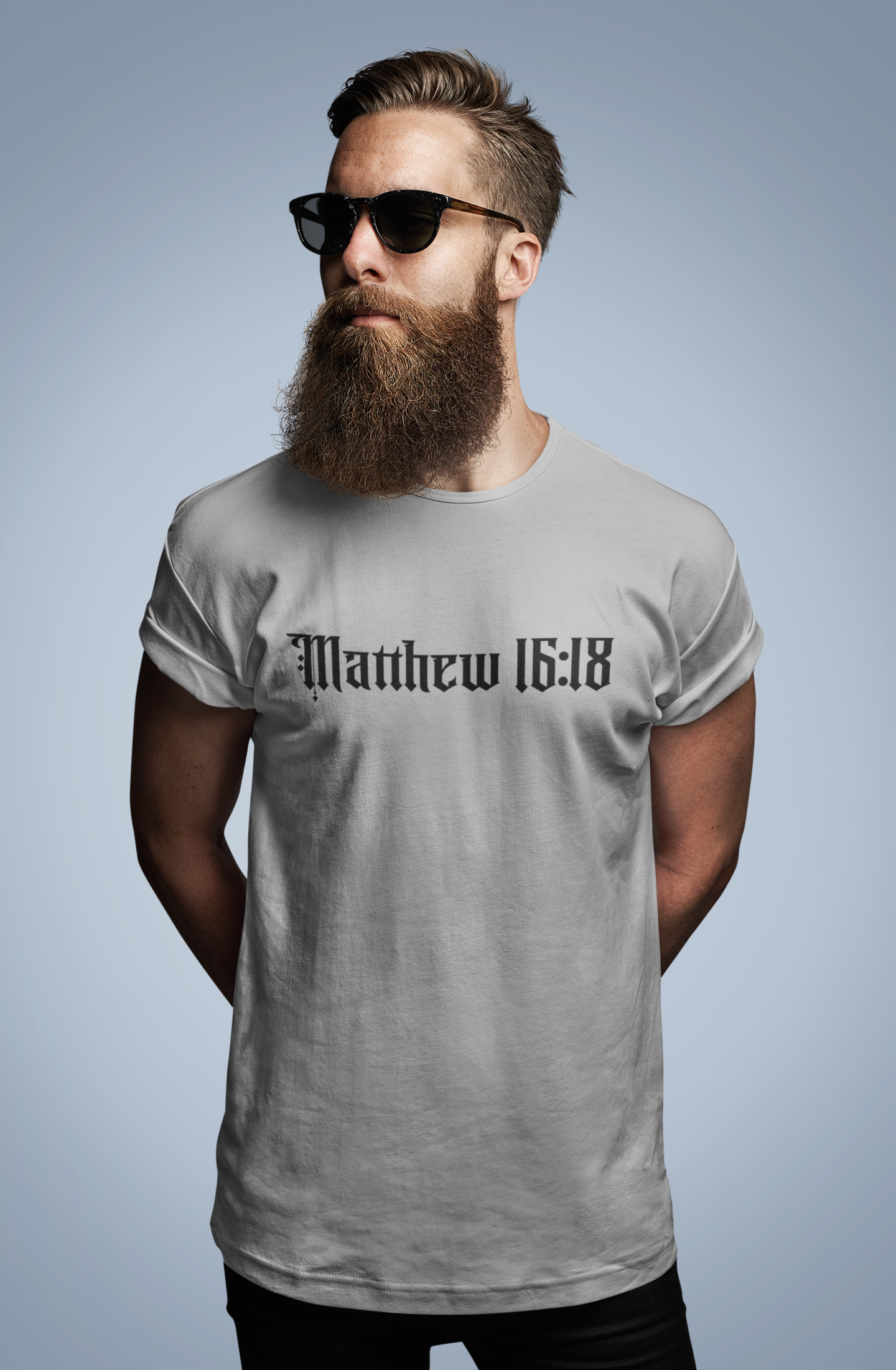 Matthew 16:18 Christian Graphic T-Shirt | One True Church Catholic Streetwear Tee (Black)