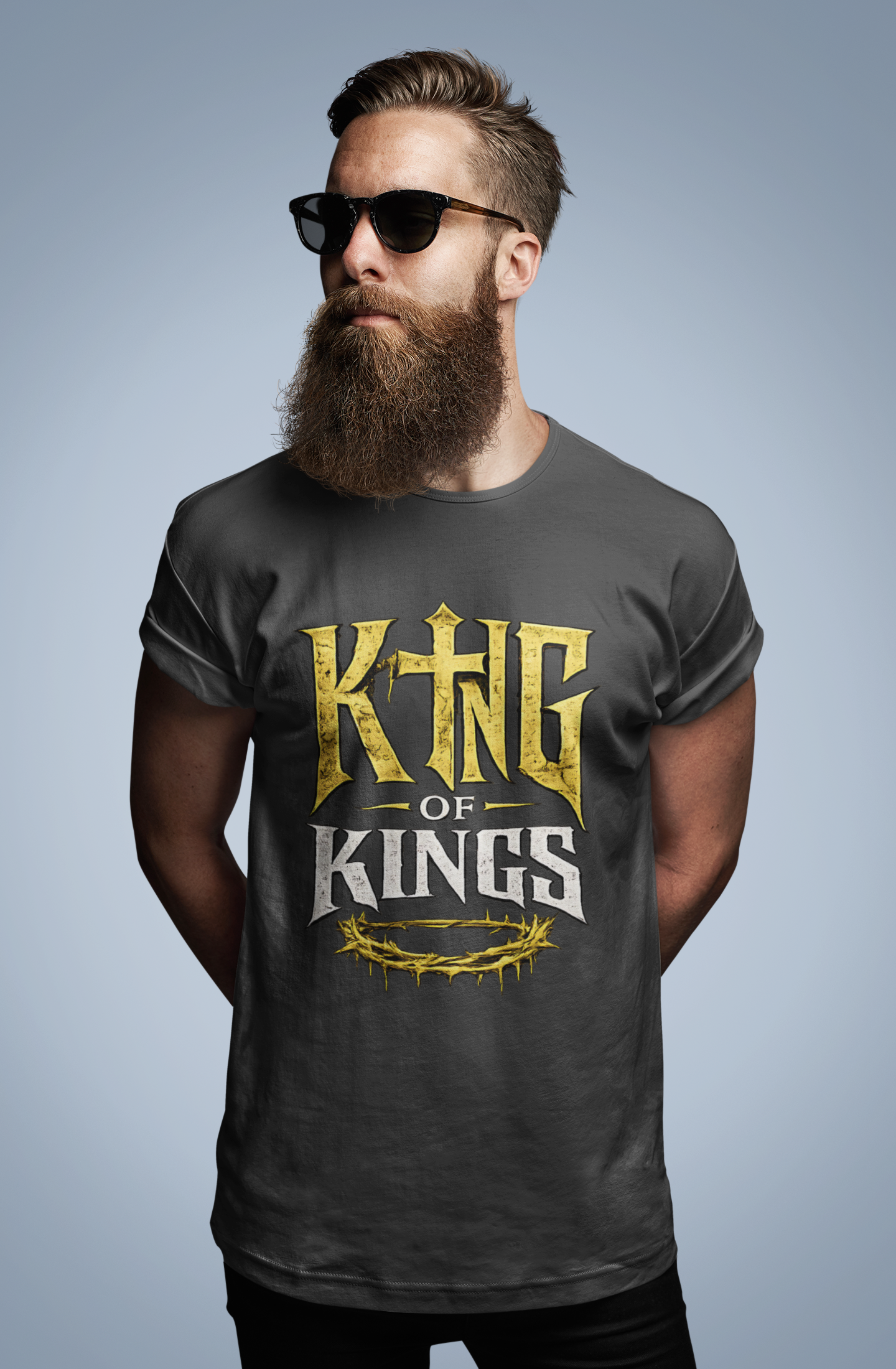 King of Kings Christian Graphic T-Shirt | Above All Kings Religious Streetwear Tee