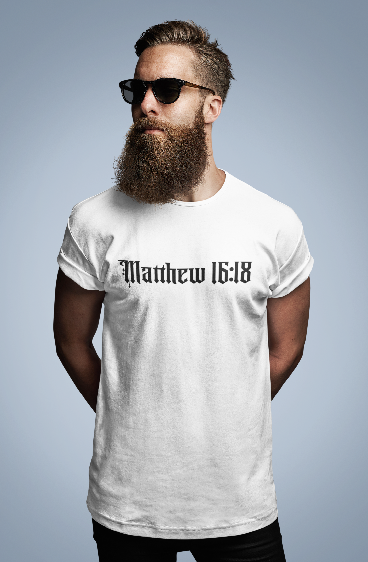 Matthew 16:18 Christian Graphic T-Shirt | One True Church Catholic Streetwear Tee (Black)