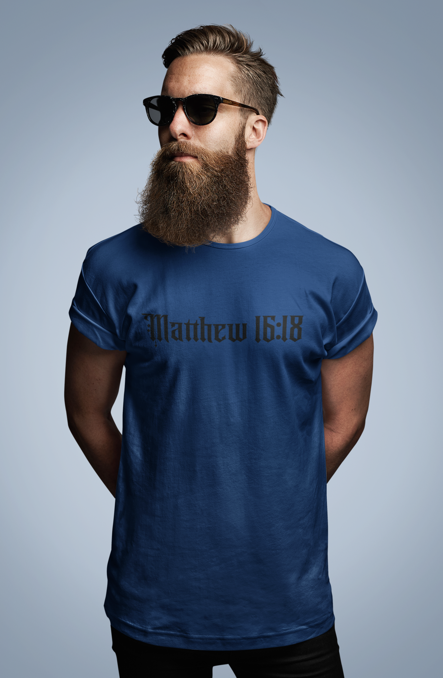Matthew 16:18 Christian Graphic T-Shirt | One True Church Catholic Streetwear Tee (Black)