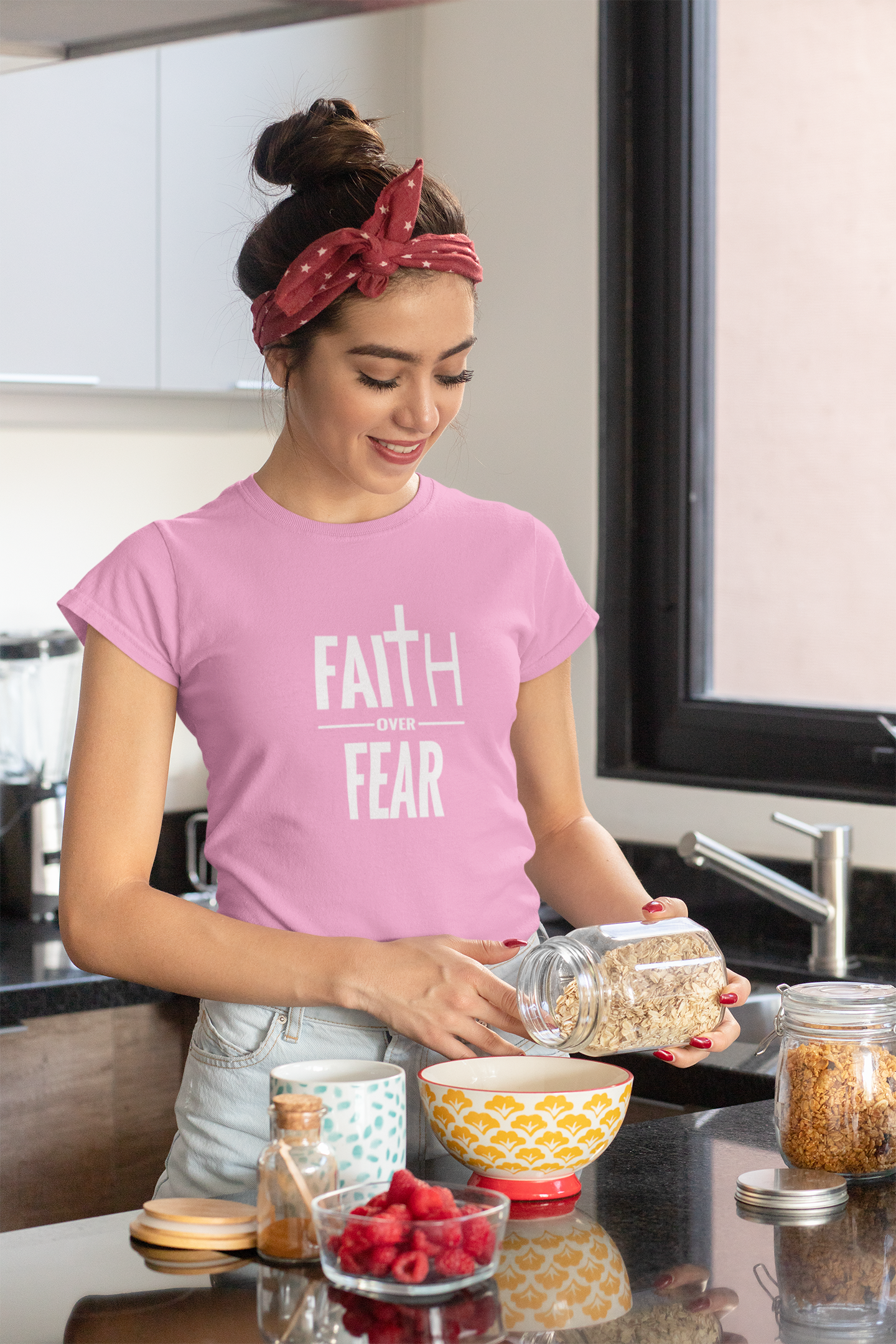 Faith Over Fear Christian T-Shirt – Bold Cross Graphic Tee (Copy)