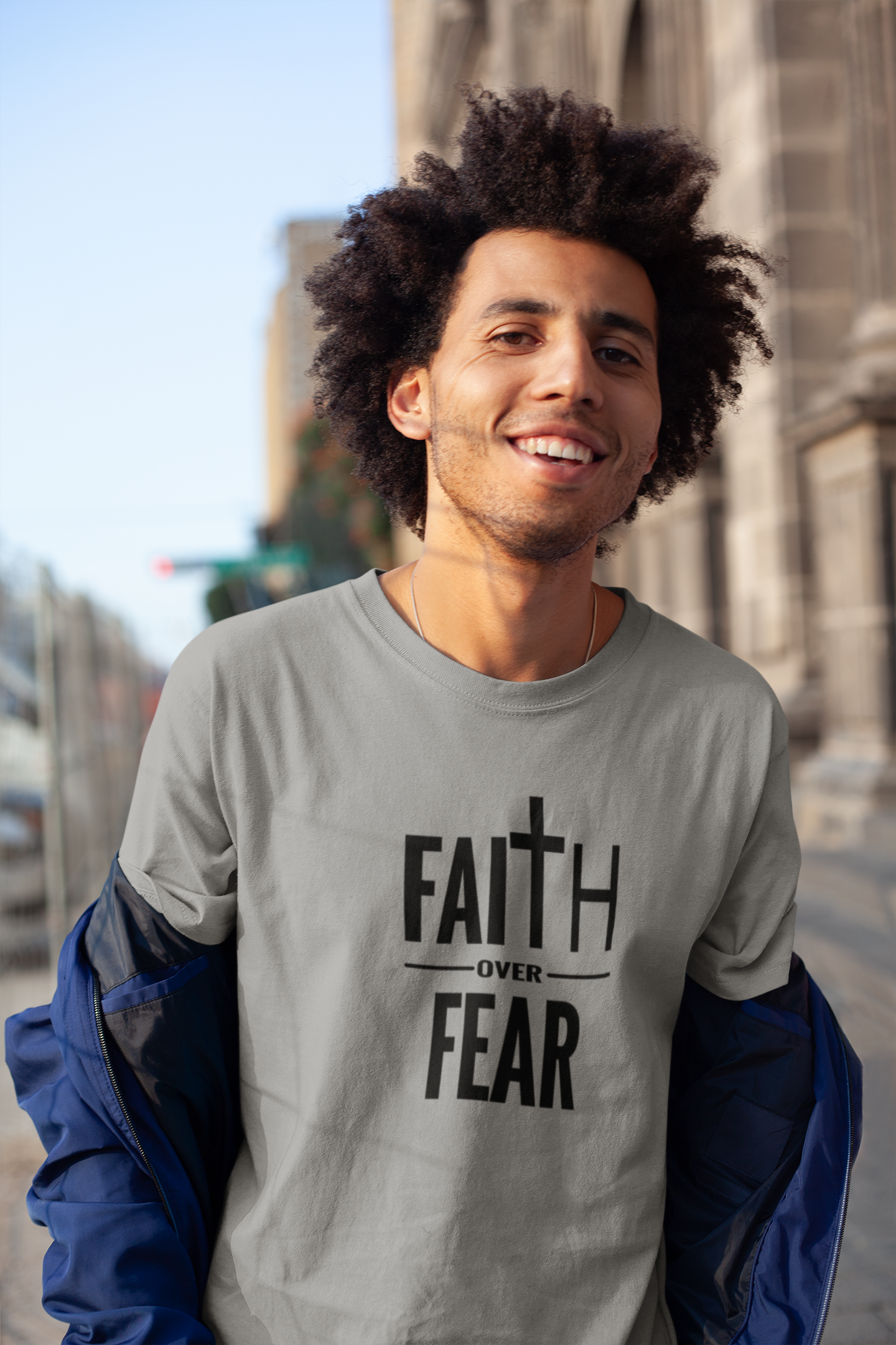 Faith Over Fear Christian T-Shirt – Bold Cross Graphic Tee