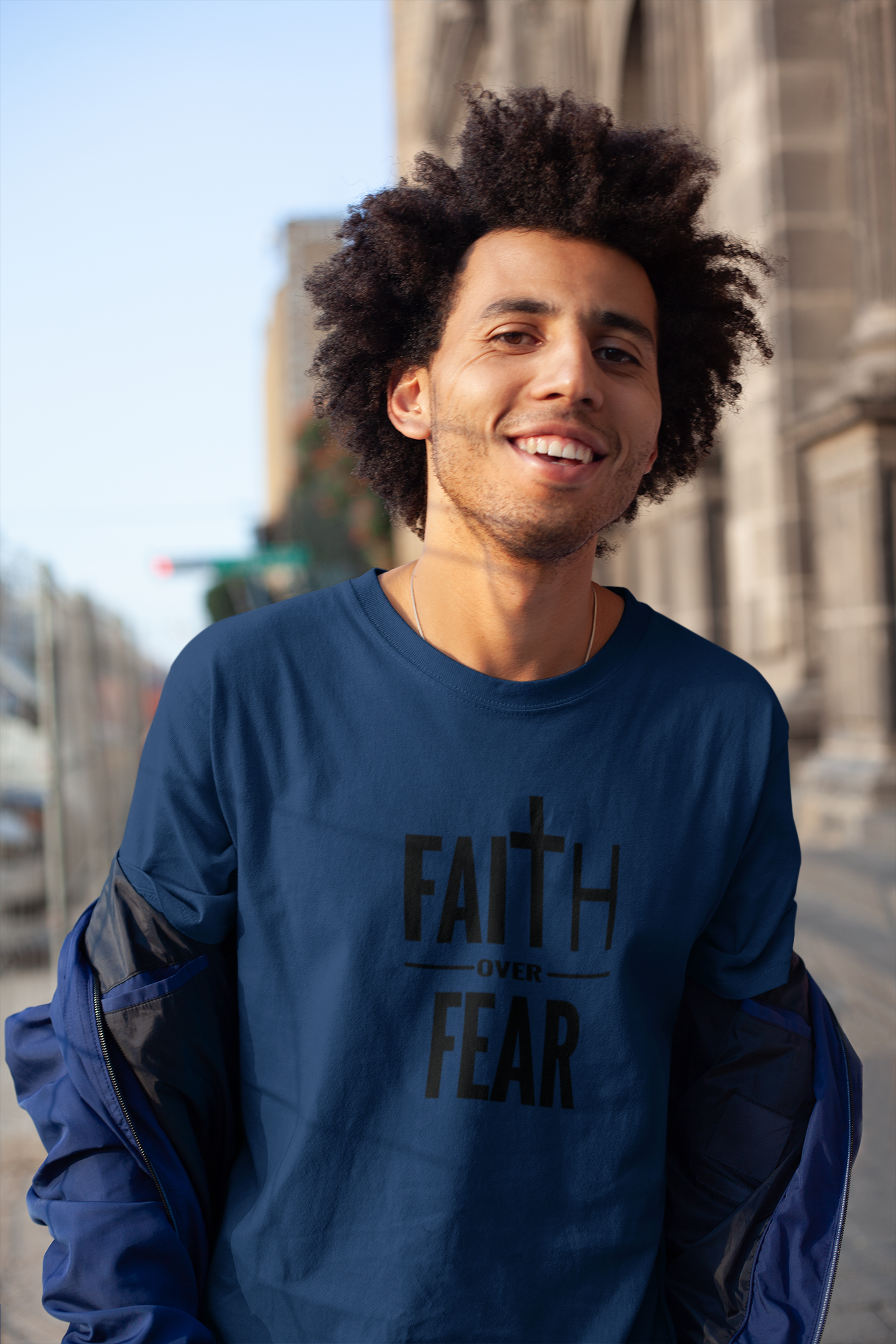 Faith Over Fear Christian T-Shirt – Bold Cross Graphic Tee